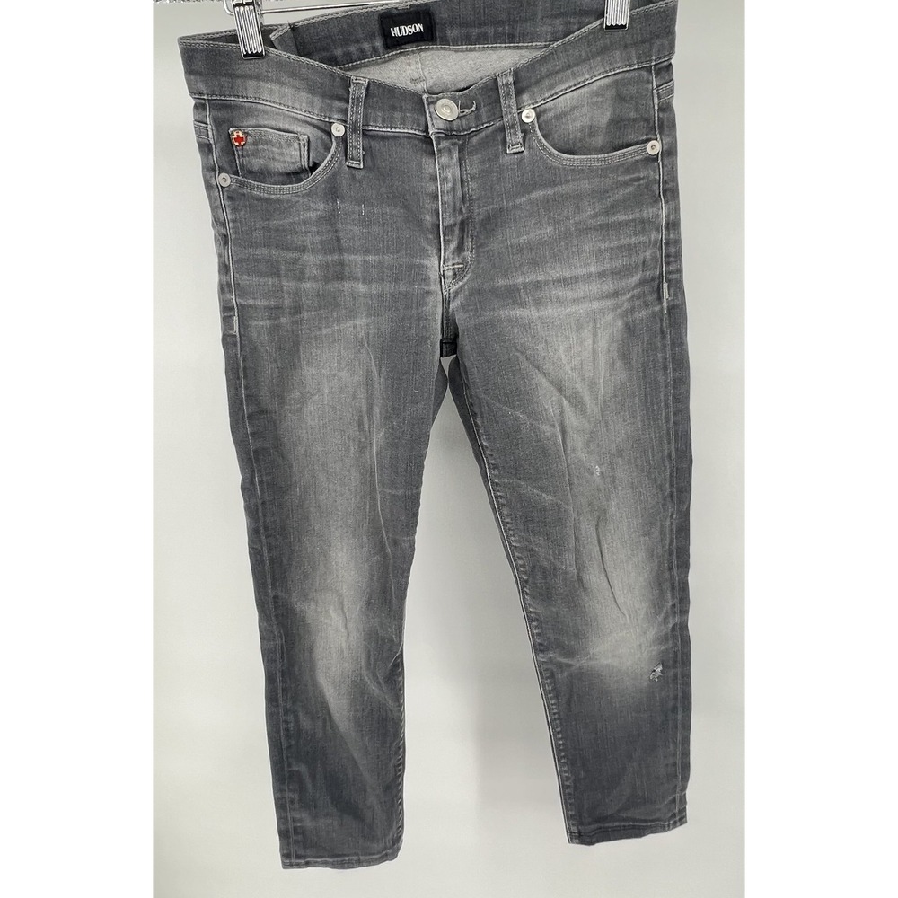 Hudson Krista Super Skinny Jeans Grey Faded Denim Low Rise W407DIN Size 28
